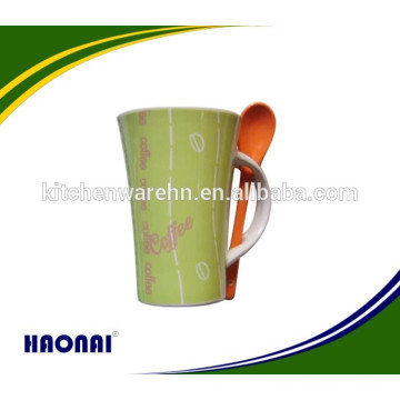 ceramic mug with spoon,ceramic cup with spoon